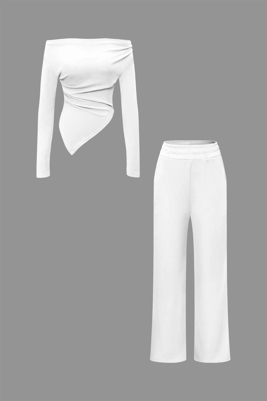 Daniela | Elegantes Zweiteiler-Set mit Asymmetrischem Oberteil & Weiten Hosen - Image 27