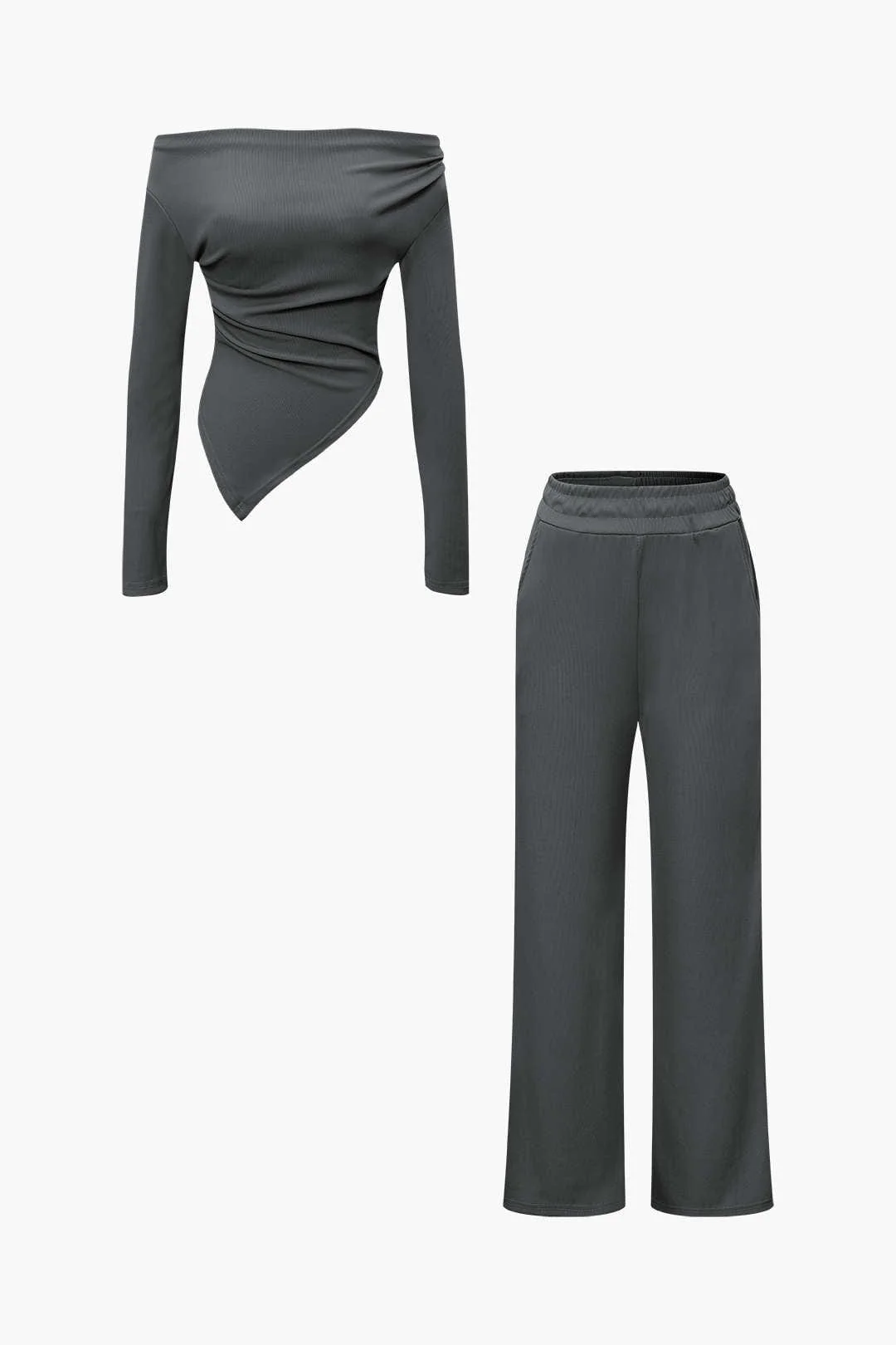 Daniela | Elegantes Zweiteiler-Set mit Asymmetrischem Oberteil & Weiten Hosen - Image 28