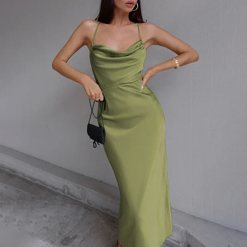 Daphne – Satin-Unterkleid mit Wasserfallausschnitt - Image 3