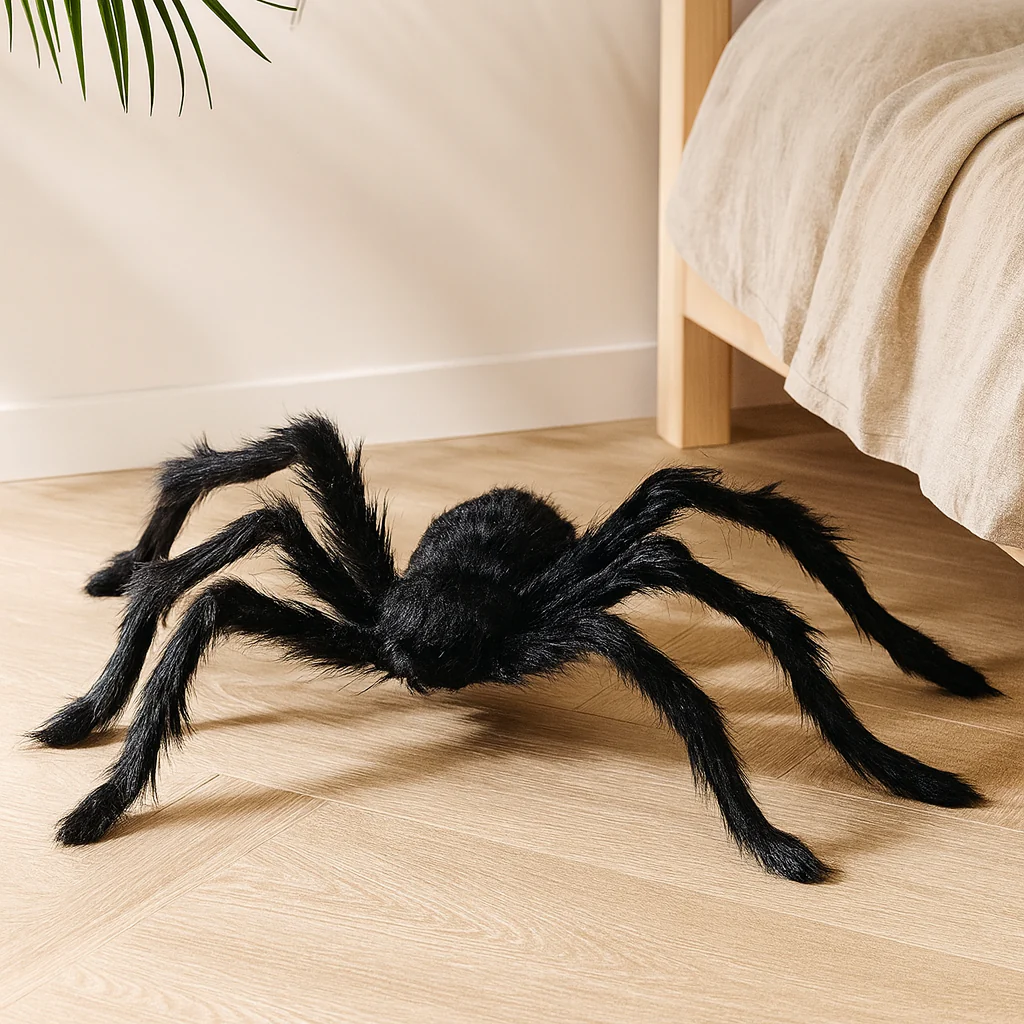 DarkCrawl Riesenspinne 150 cm – Schwarze Halloween Dekoration für Haus & Garten - Image 4