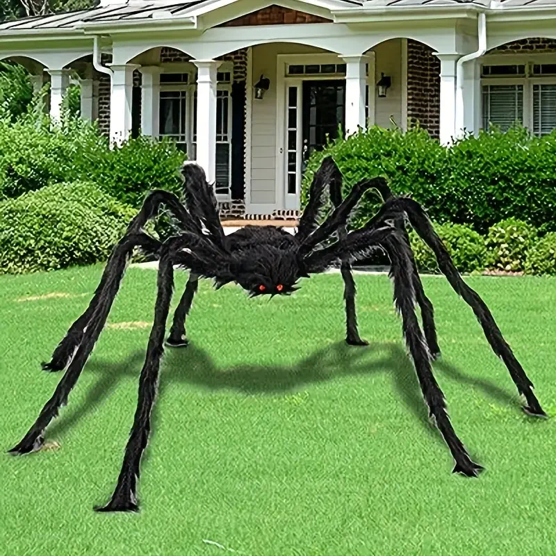 DarkCrawl Riesenspinne 150 cm – Schwarze Halloween Dekoration für Haus & Garten - Image 5