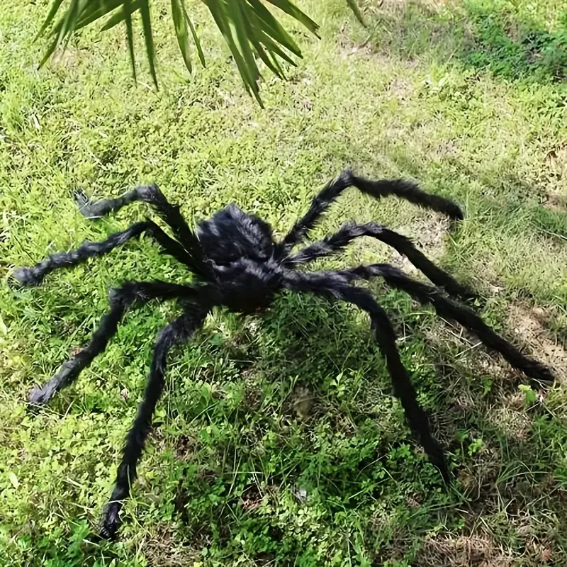 DarkCrawl Riesenspinne 150 cm – Schwarze Halloween Dekoration für Haus & Garten - Image 8