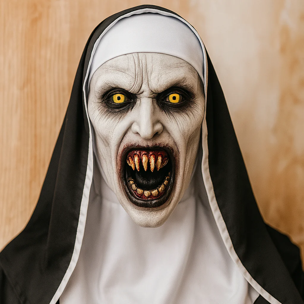 DarkVow Halloween Nonnenmaske – Horror-Latexmaske für Erwachsene - Image 3