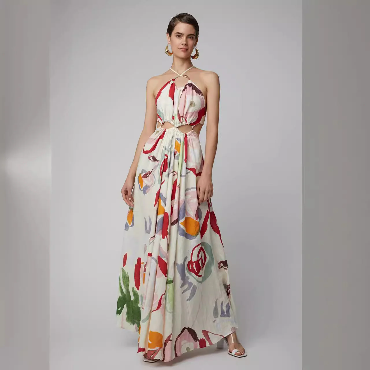 Debora- Damen Maxi Kleid mit Cut-Out-Design - Image 2