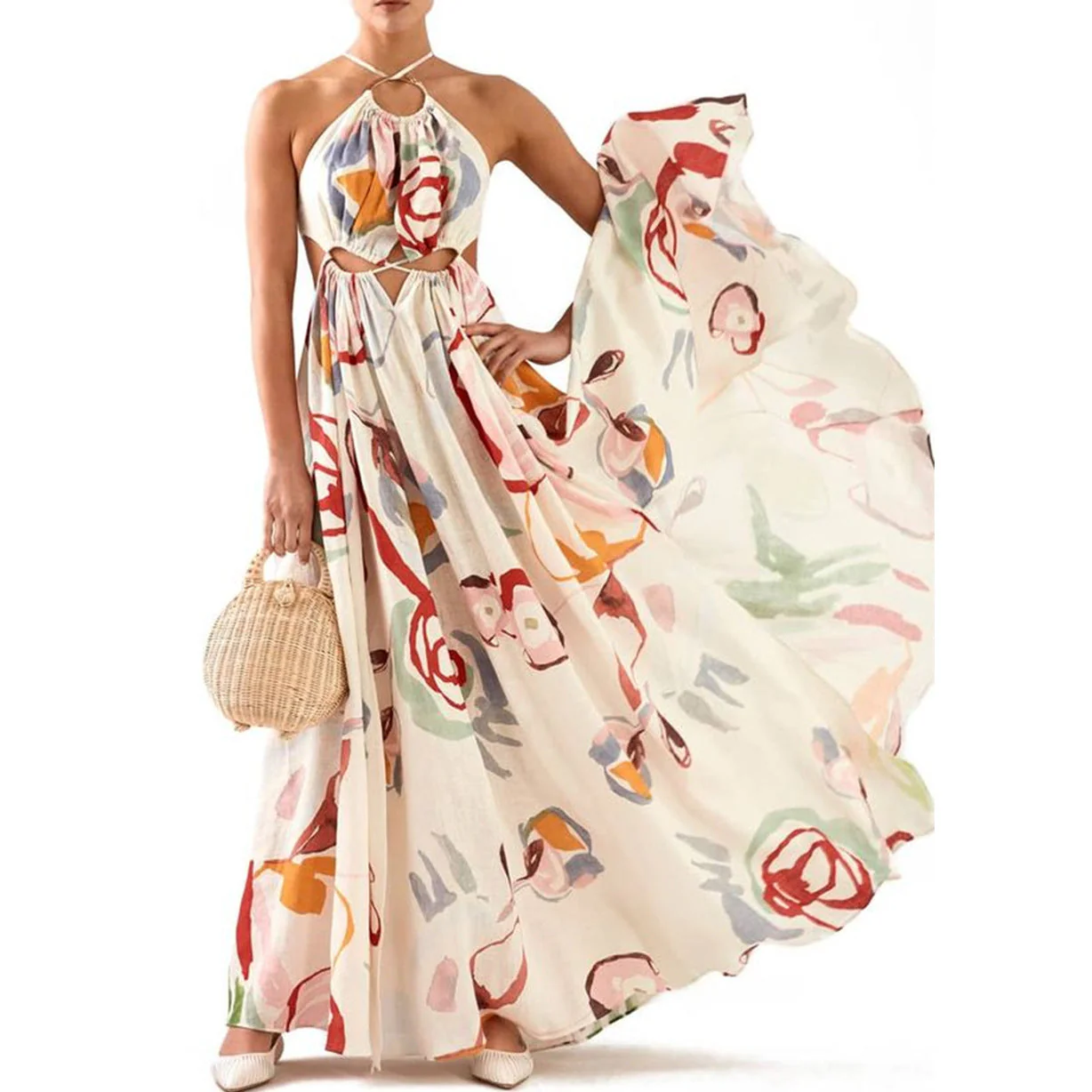 Debora- Damen Maxi Kleid mit Cut-Out-Design - Image 4