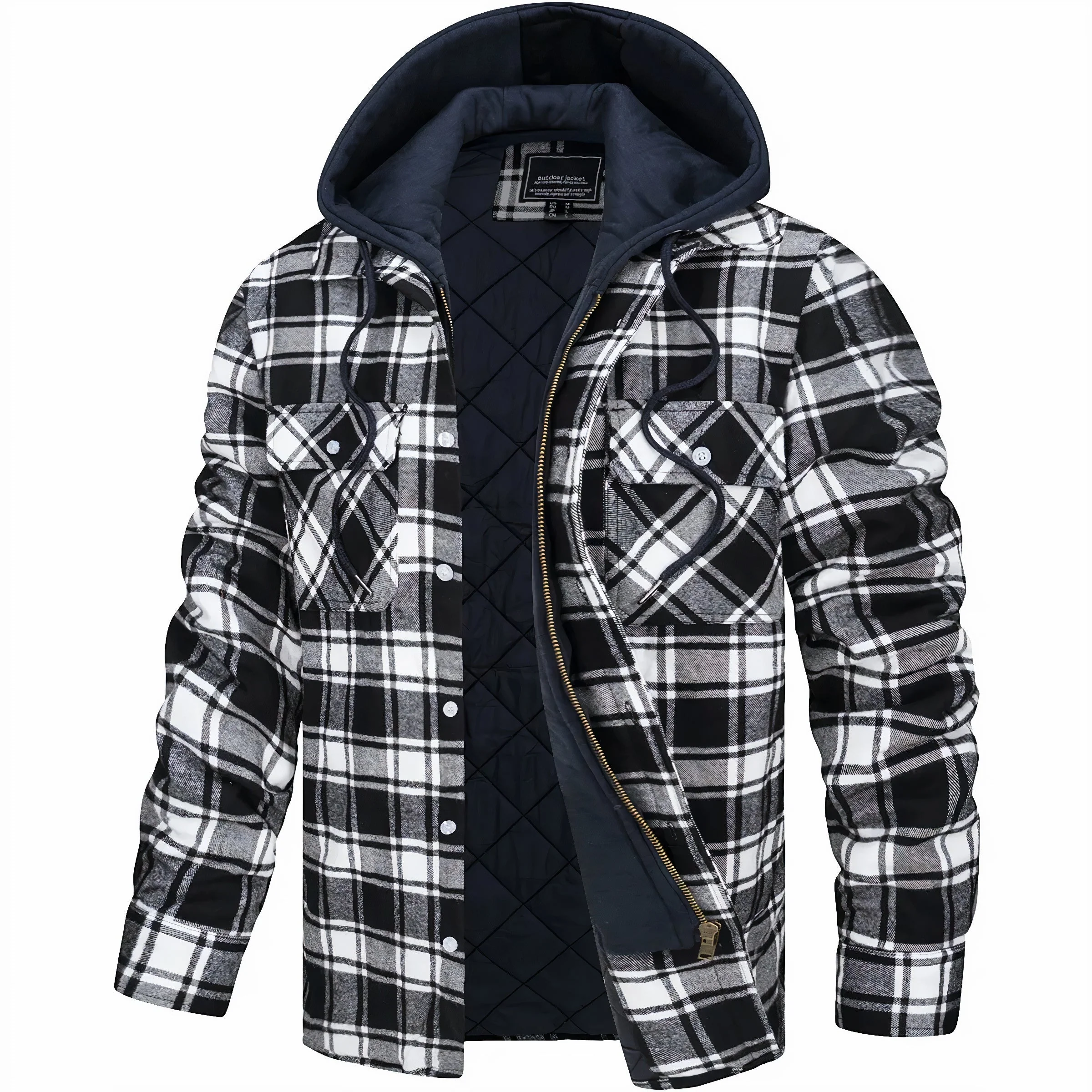 Declan | Karierte Jacke mit Reißverschluss - Image 3