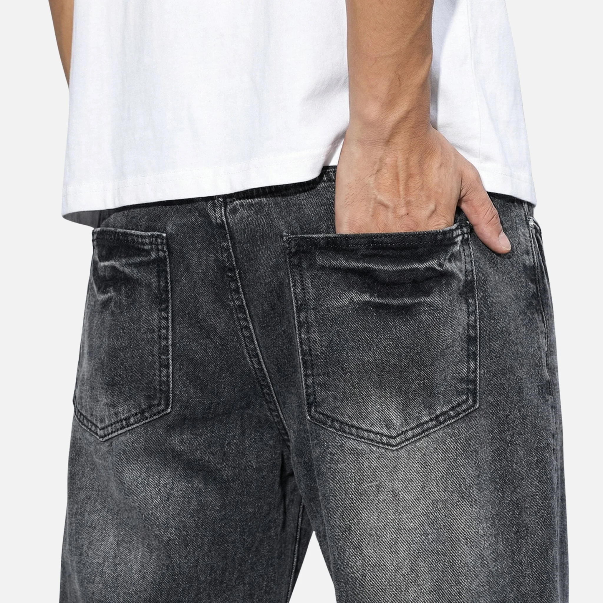 Jonas | Herren Denim-Jeans Gerades Bein Lässliche Waschung – Straight Leg Jeans Herren - Image 3