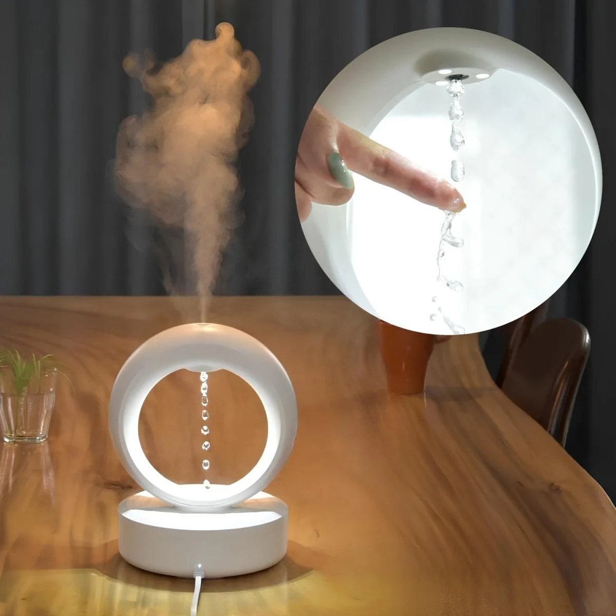 Design-Luftbefeuchter mit LED & Schwebetropfen-Effekt – Touch Control & Flüsterleise - Image 6