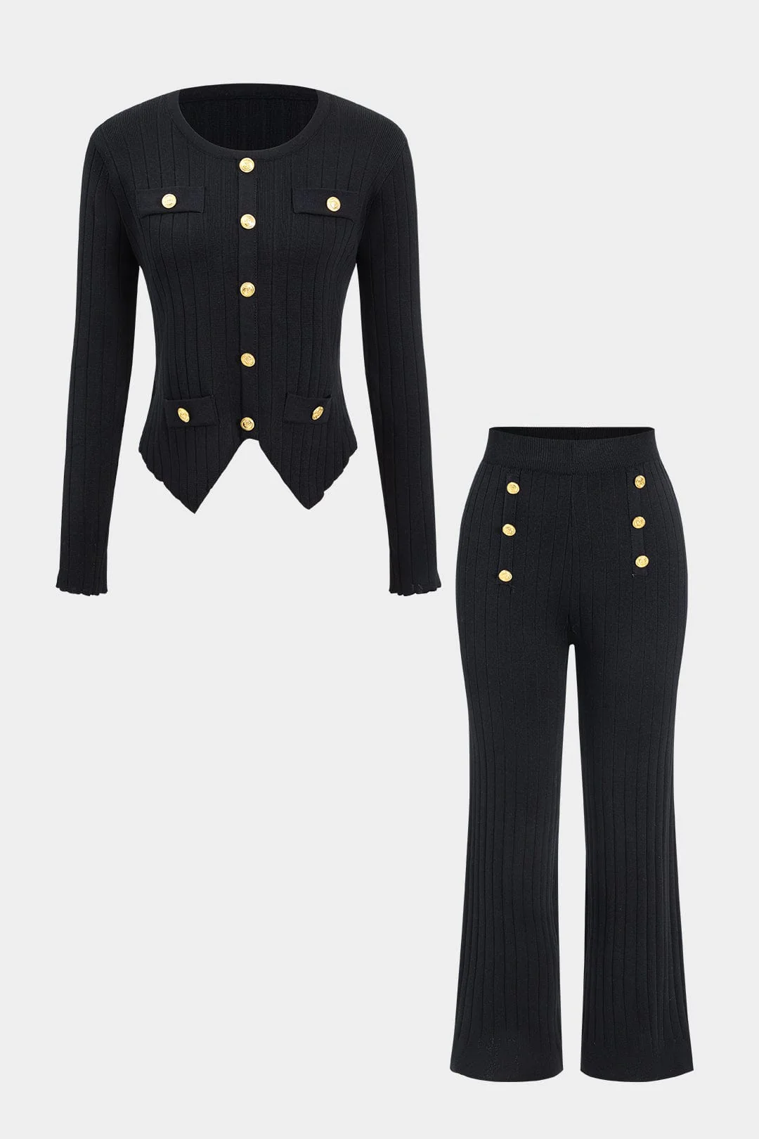 Diana | Elegantes Zweiteiler-Set mit Strickjacke & Wide-Leg-Hose - Image 7
