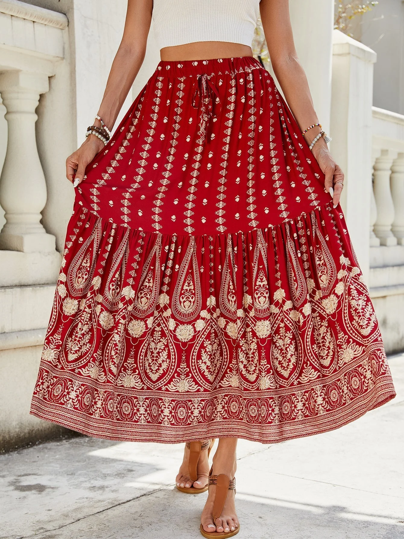 Diana – Weites Strandkleid Damen A-Linie Mit Print - Image 3