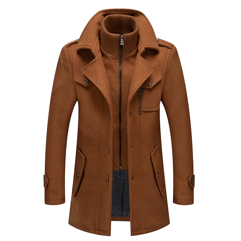 Diego – Herren Wolljacke Mit Stehkragen Und Reißverschluss