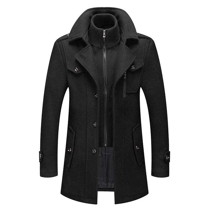 Diego – Herren Wolljacke Mit Stehkragen Und Reißverschluss - Image 3