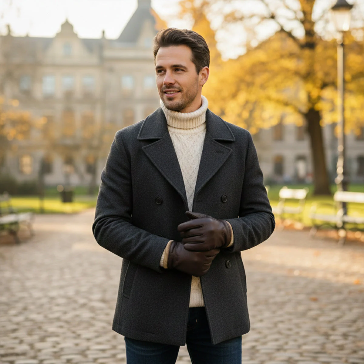 Diego – Klassische Herren Winterhandschuhe mit Bündchen