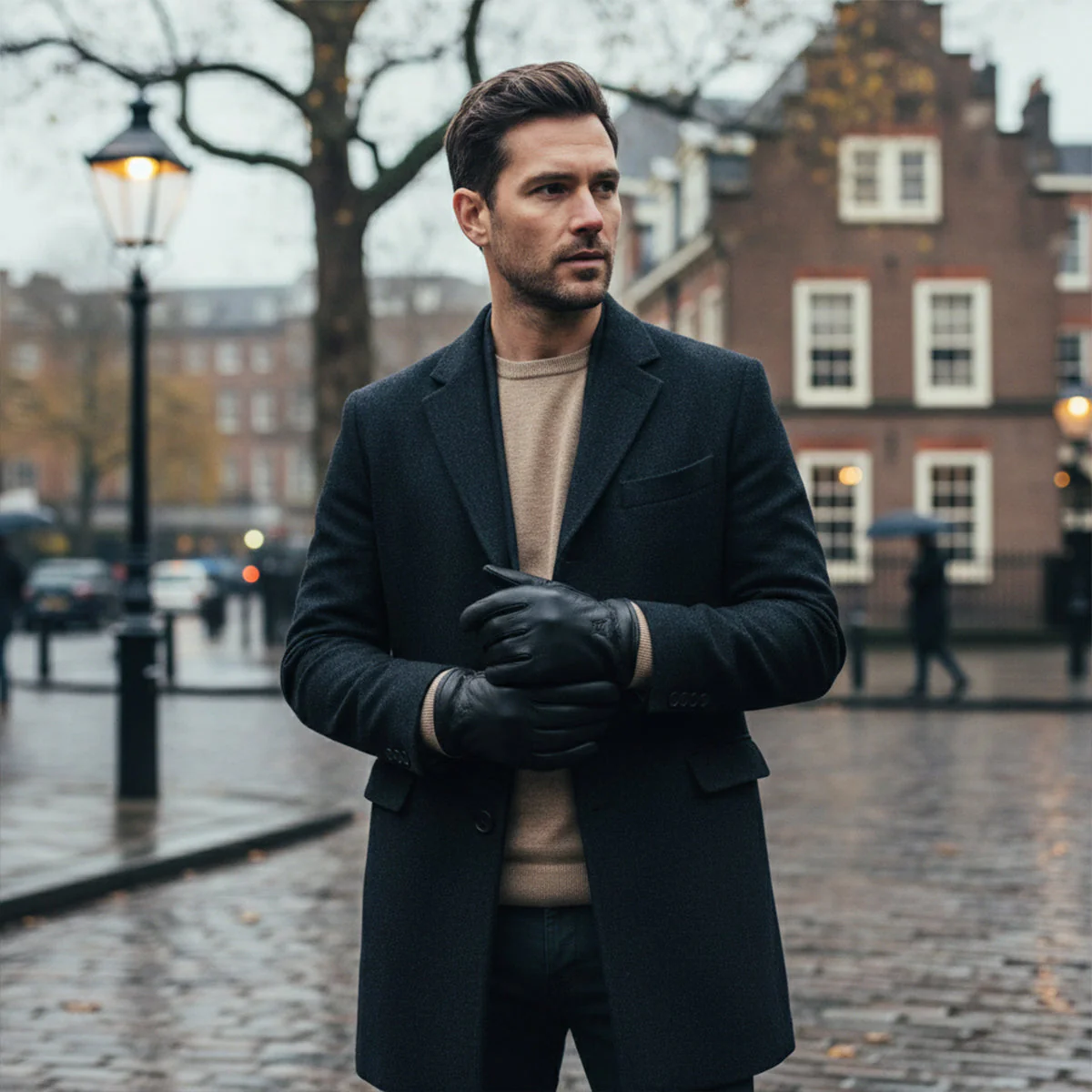 Diego – Klassische Herren Winterhandschuhe mit Bündchen - Image 2