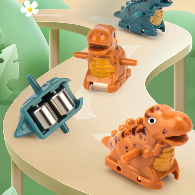 Dinosaurier-Rennbahn-Spielset – Interaktive Rennstrecke mit LED-Beleuchtung und automatischen Kletterwagen für Kinder - Image 5