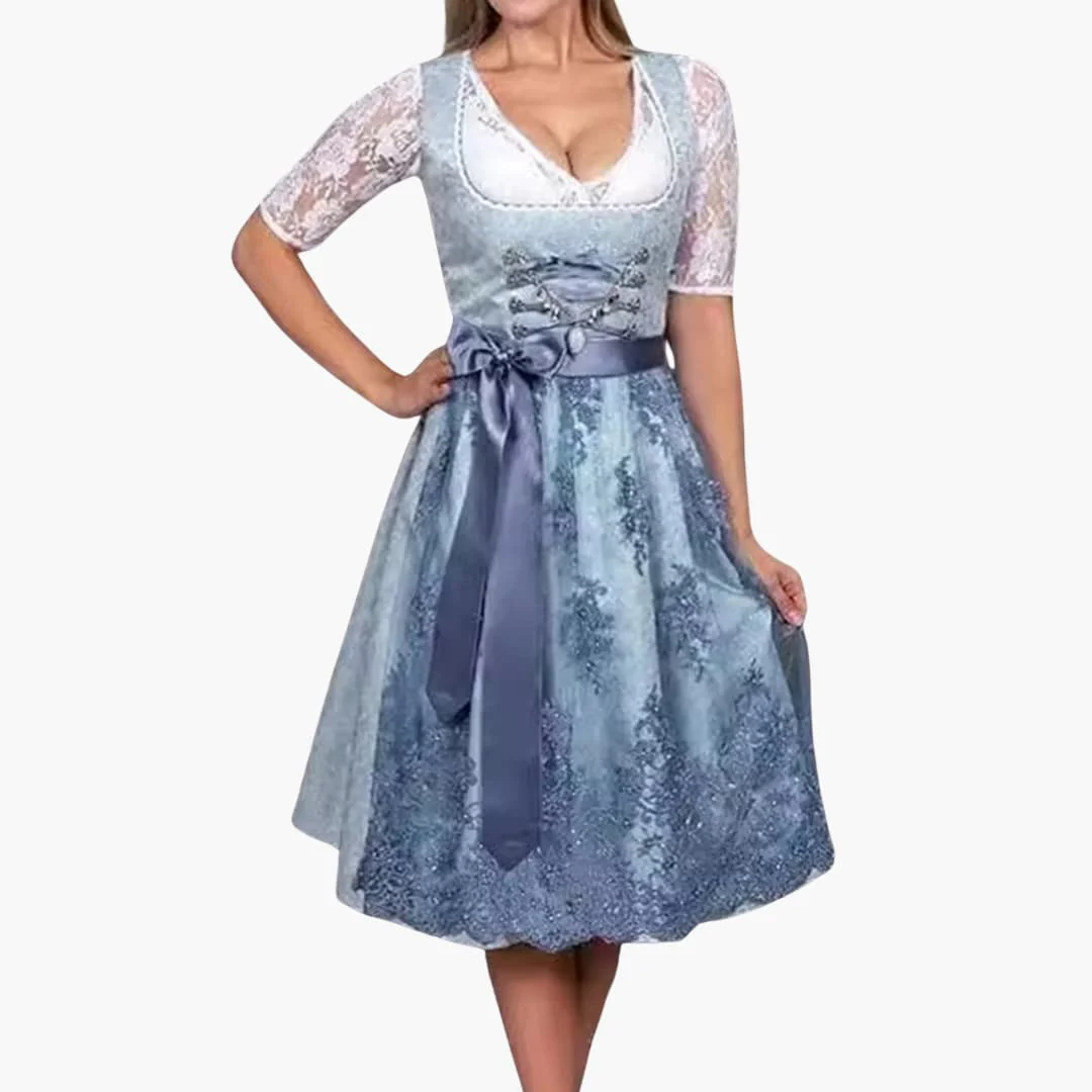 Dirndl kleid mit Spitzenärmeln für Damen - Oktoberfest 2025 - Image 4