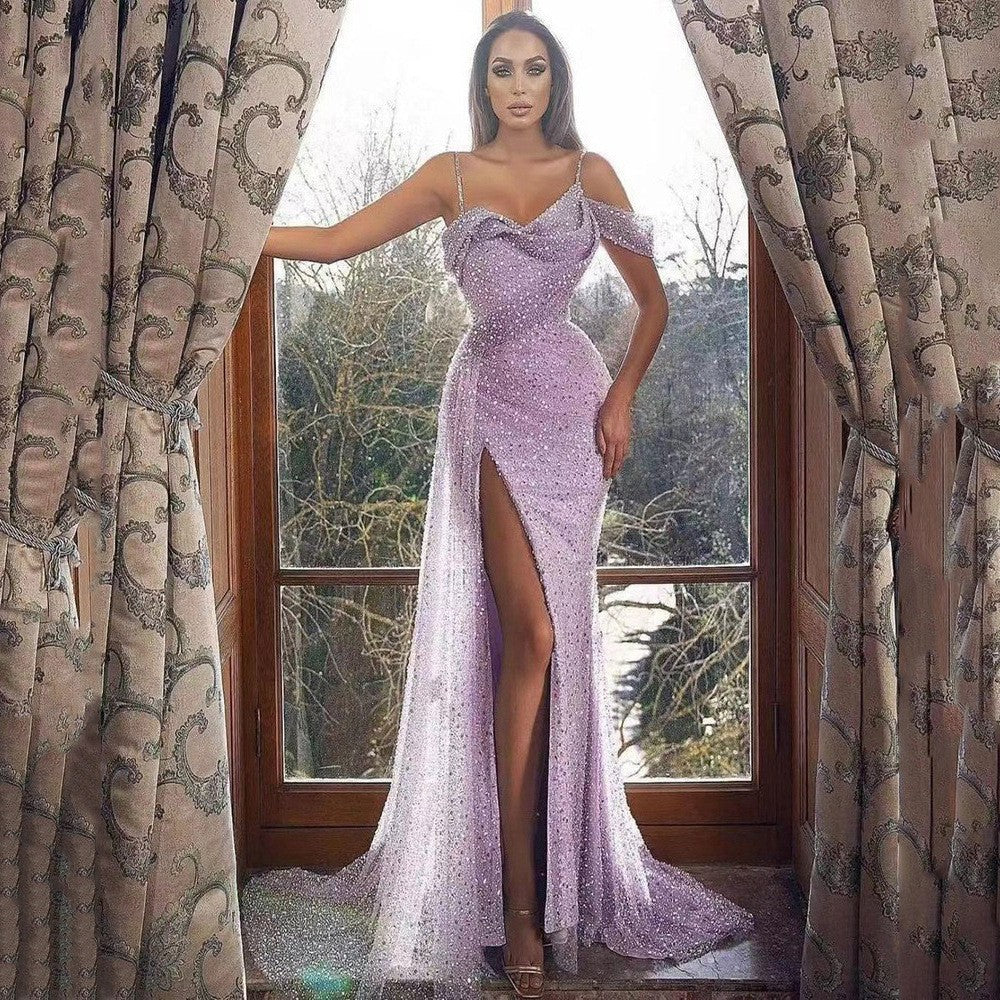 Dora- Damen Elegantes Abendkleid mit transparenten Einsätzen - Image 3
