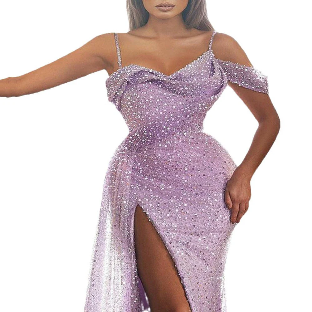 Dora- Damen Elegantes Abendkleid mit transparenten Einsätzen - Image 4