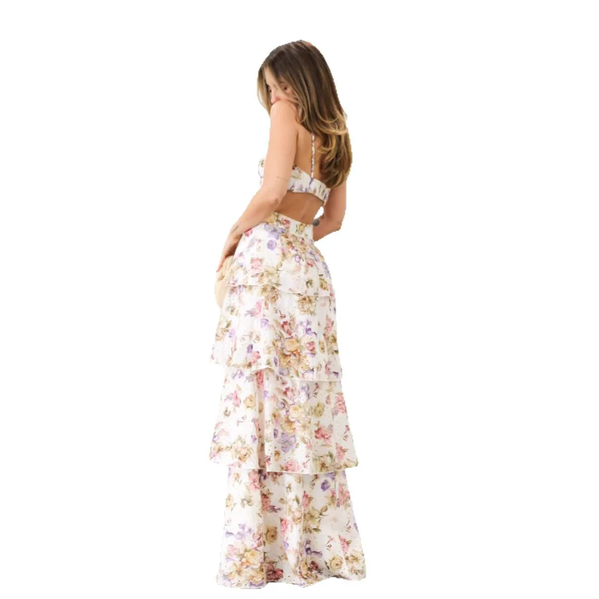 Dorina- Damen Festliches Maxikleid mit mehreren Volants - Image 3