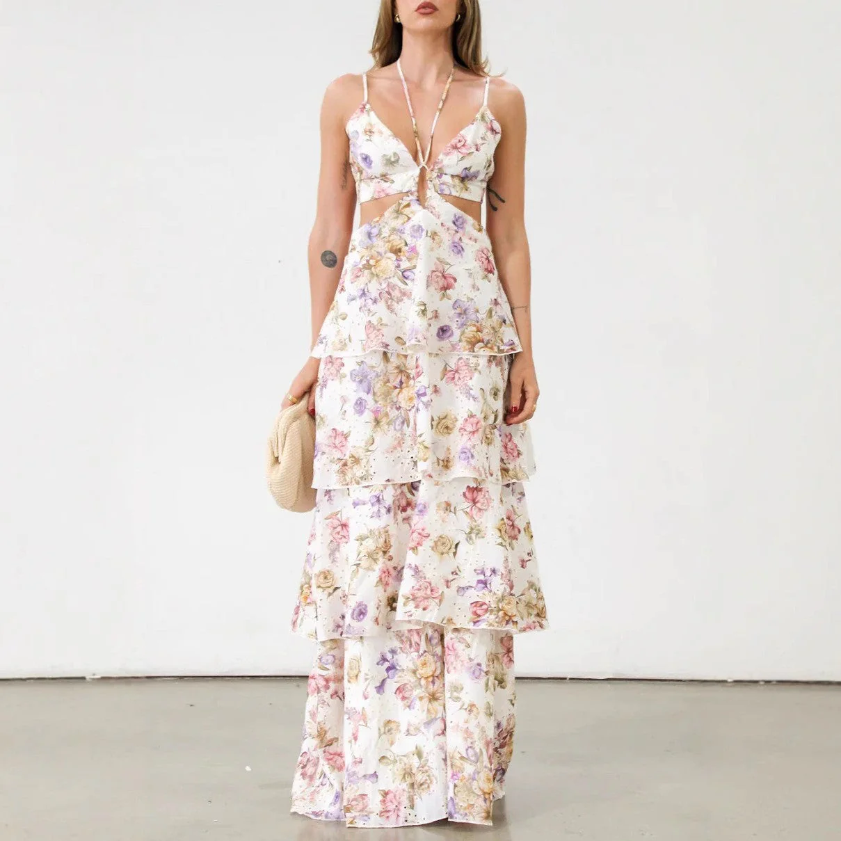Dorina- Damen Festliches Maxikleid mit mehreren Volants - Image 4