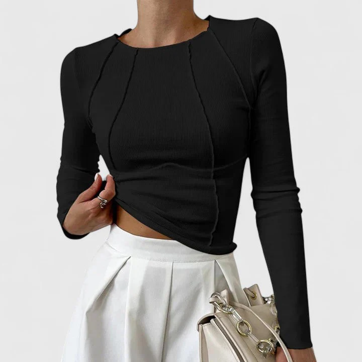 Doris Damen Lässiges Langarmshirt Enganliegend - Image 2