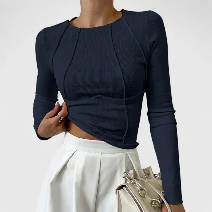 Doris Damen Lässiges Langarmshirt Enganliegend - Image 3