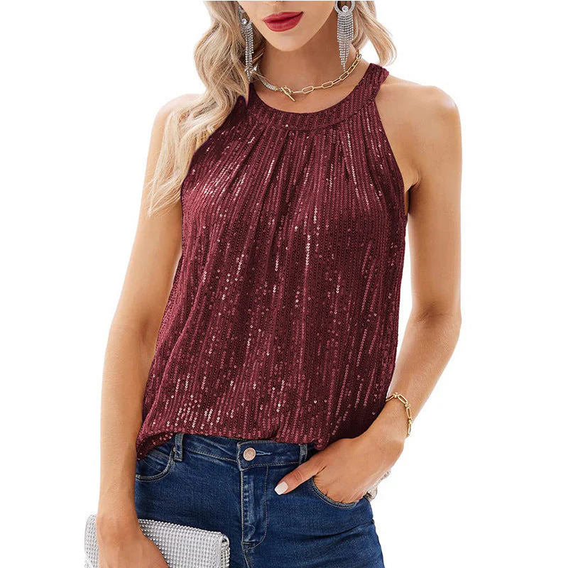 Dragana- Damen Glitzerndes Oberteil mit eleganter Rüschen - Image 13