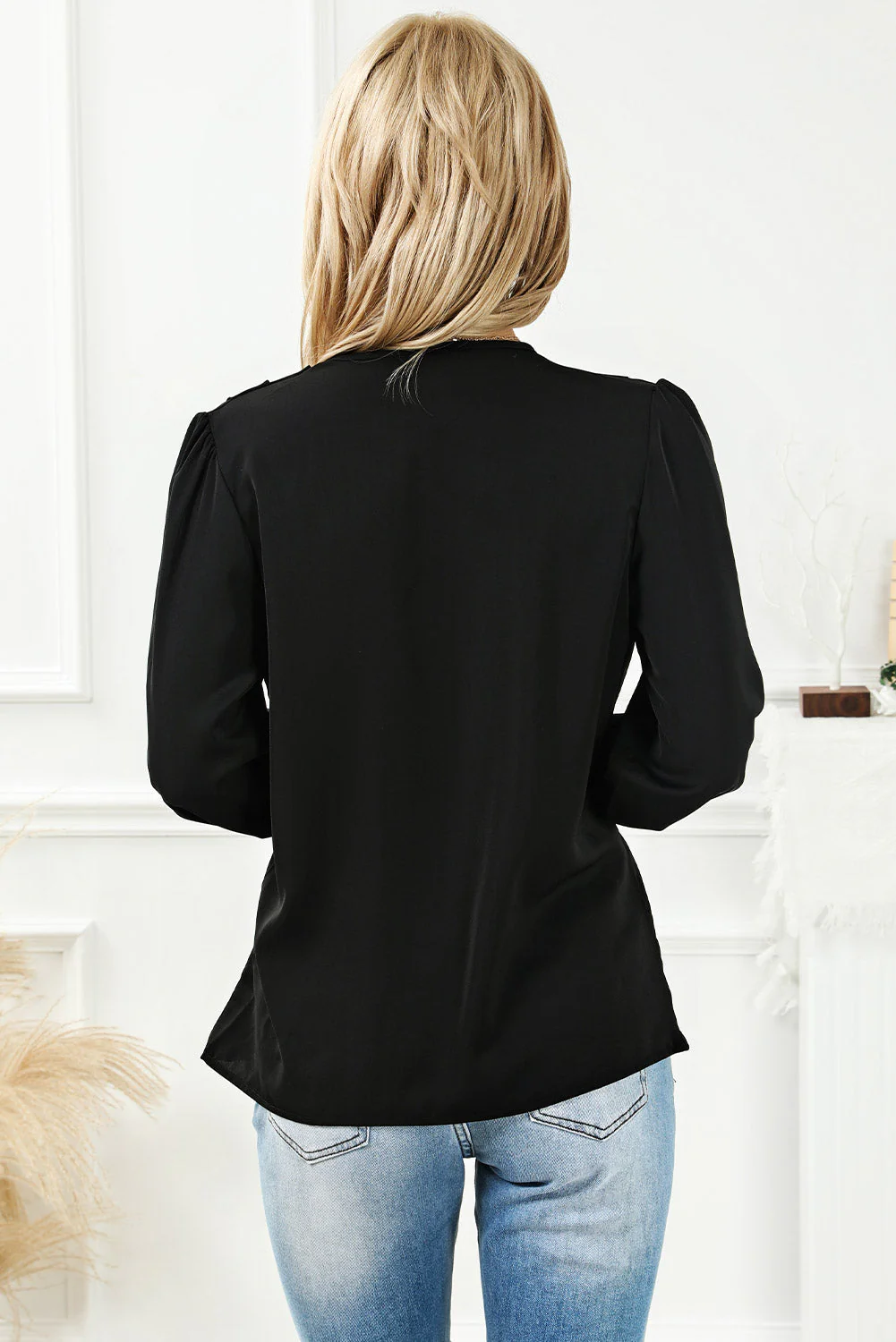 Drapierte Bluse mit Wickelausschnitt Für Frauen - Image 6