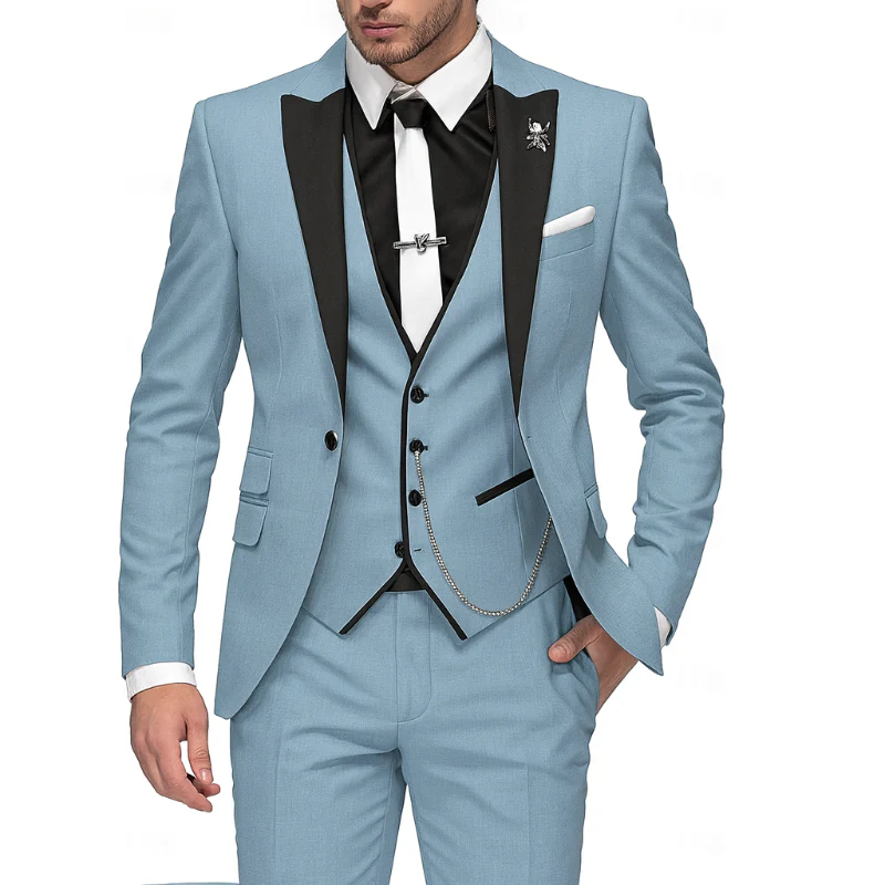 Dreiteiliger Herrenanzug aus Leinen – Blazer, Weste und Hose für Eleganz - Image 7