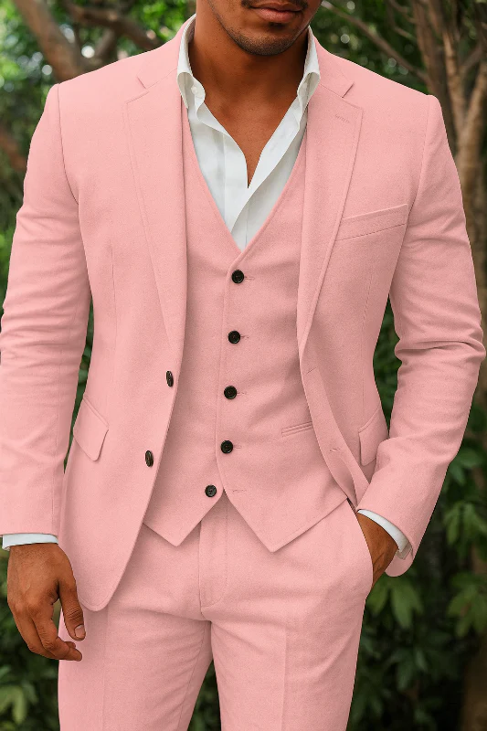 Dreiteiliges Herrenanzugset aus Leinen – Blazer, Weste und Hose, ideal für Hochzeiten und formelle Anlässe - Image 5
