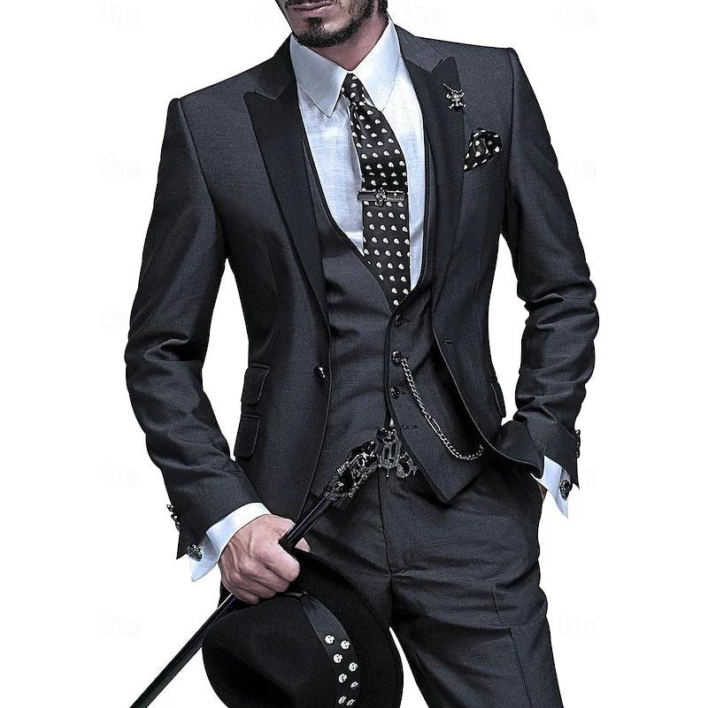 Dreiteiliges Leinen-Set für Herren: Business-Blazer, Weste und Hose - Image 3