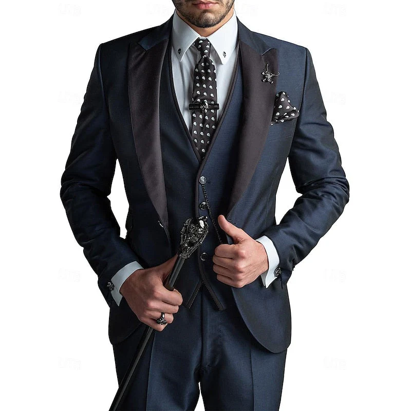 Dreiteiliges Leinen-Set für Herren: Business-Blazer, Weste und Hose - Image 4