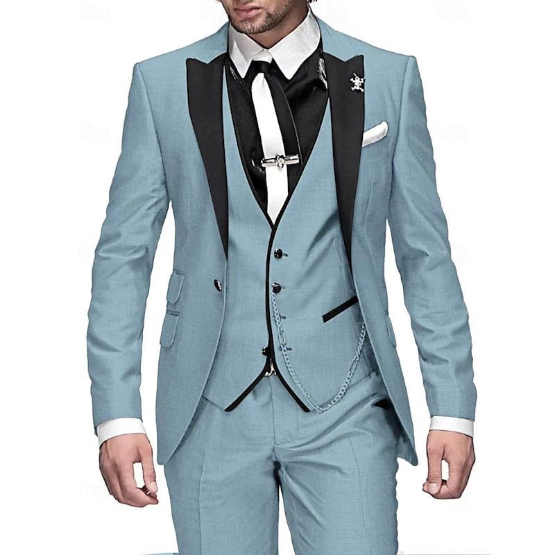 Dreiteiliges Leinen-Set für Herren: Business-Blazer, Weste und Hose - Image 6