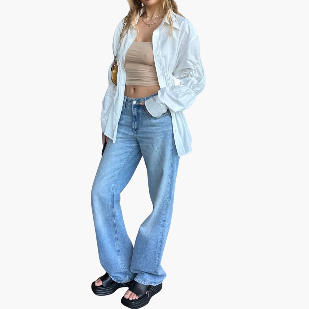 Dunkle Damen Bluse mit Raffung - Elegante lockere Bluse - Image 11