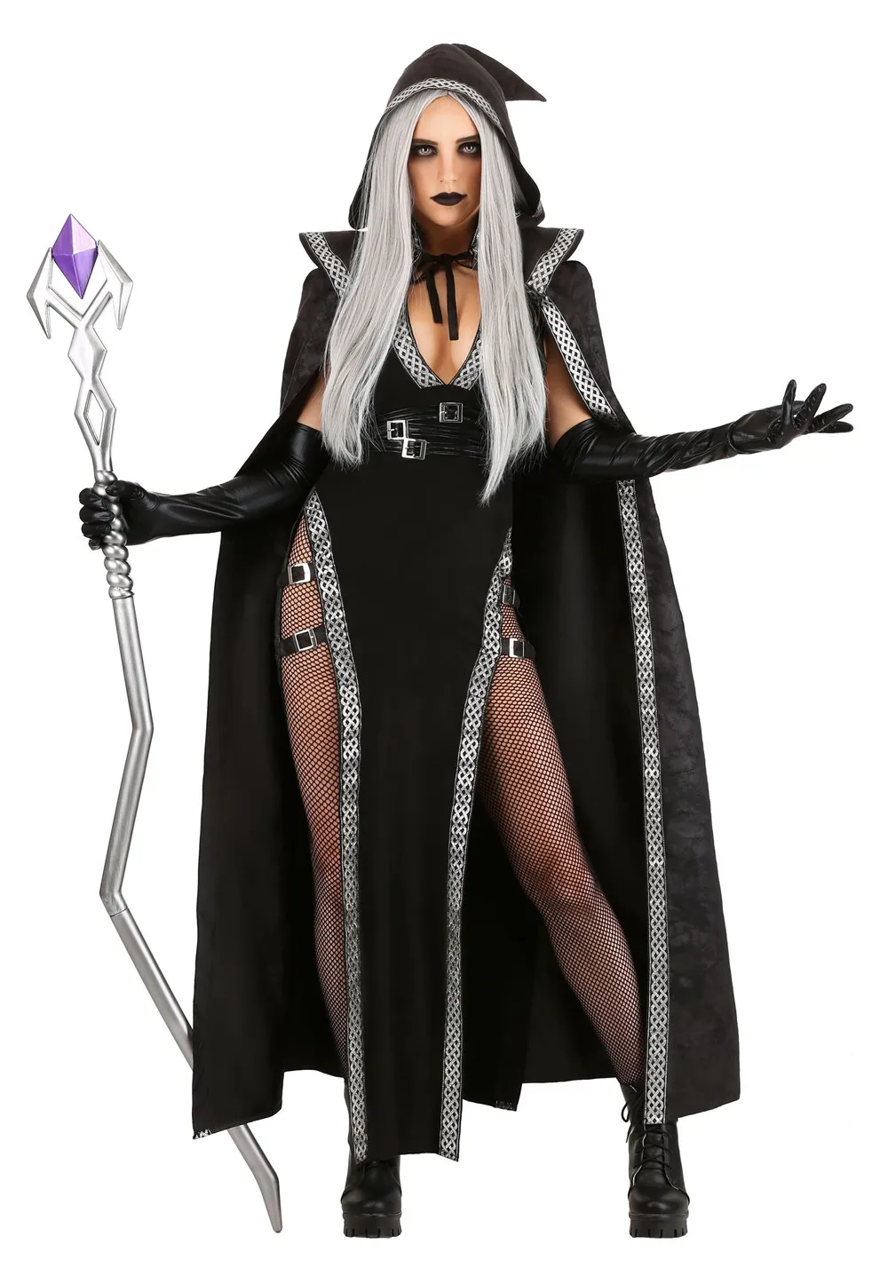 Dunkle gotische Hexe Halloween Kostum Kleid | Maxi - Image 3