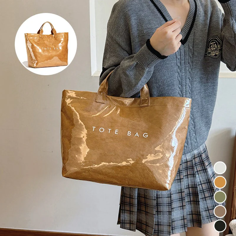 Edelinde® | Tote Tasche mit Zeitungsdruck - Image 3