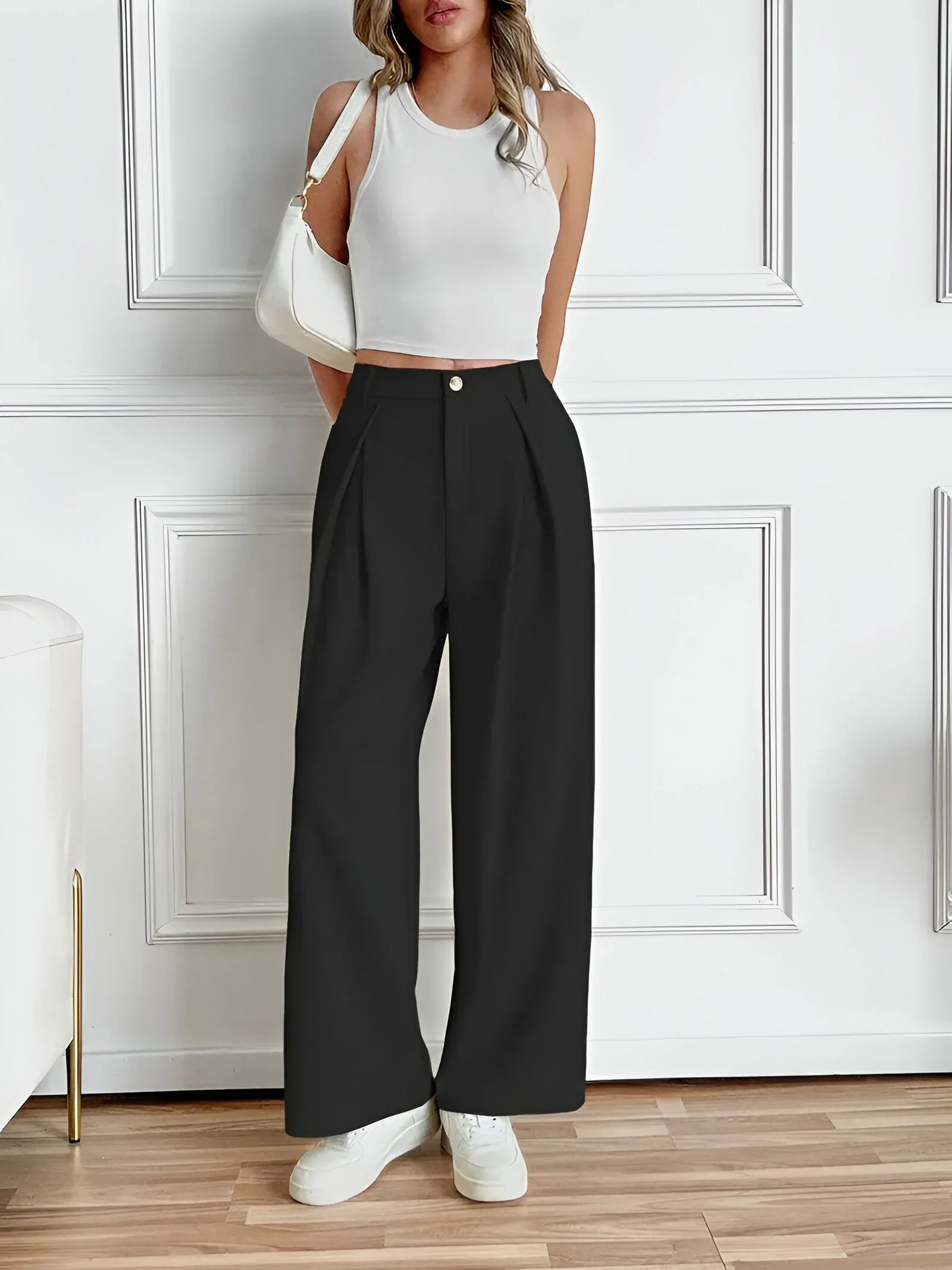 Edeltraud | Elegante Gerade-Hose mit Falten und Taschen - Image 7