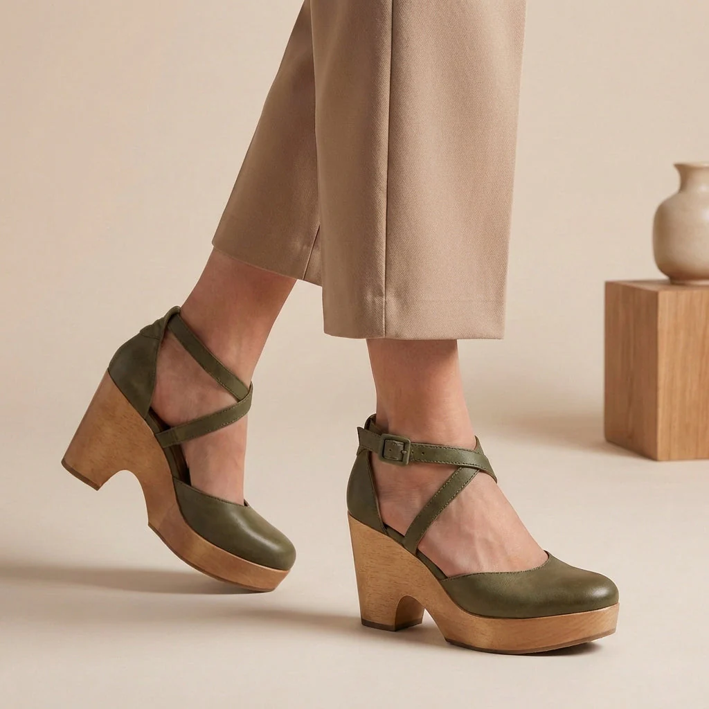 Edith | Damen Blockabsatz Riemen Plattform Heels - Image 3