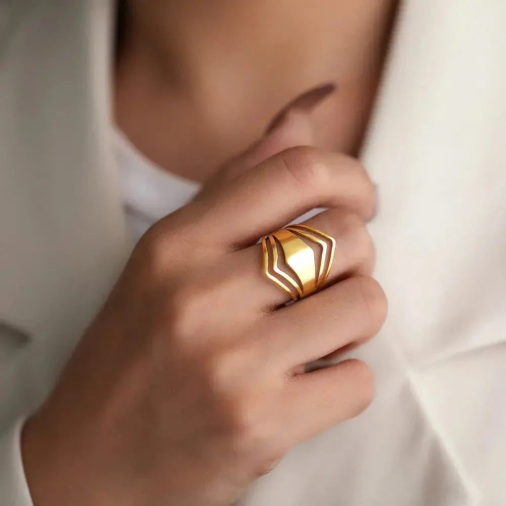 Editha – Geometrischer Statement-Ring - Image 2