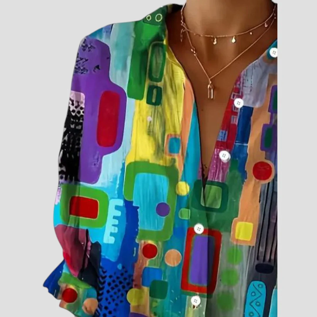 Edna – Elegante Bluse mit Geometrischem Muster - Image 3