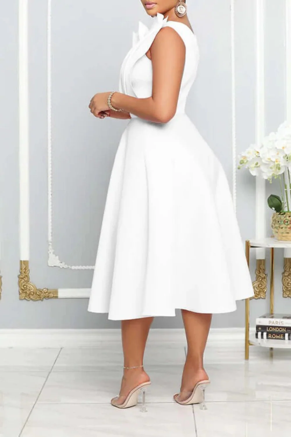 Ein-Schulter-Cocktailkleid für Damen | Midi - Image 10