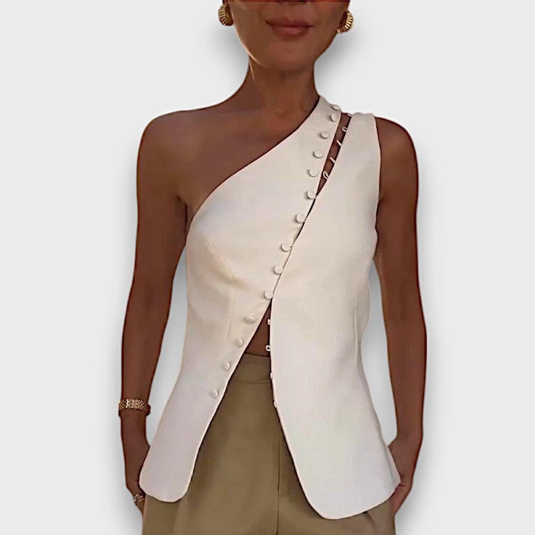 Elanor – Asymmetrisches Top mit Knopfdetail - Image 3