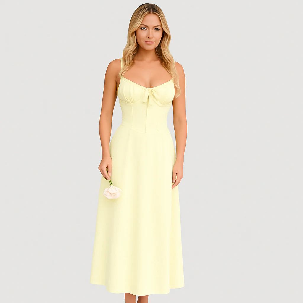 Elara – Elegantes Maxikleid mit Wickel-Design und Spaghettiträger - Image 2