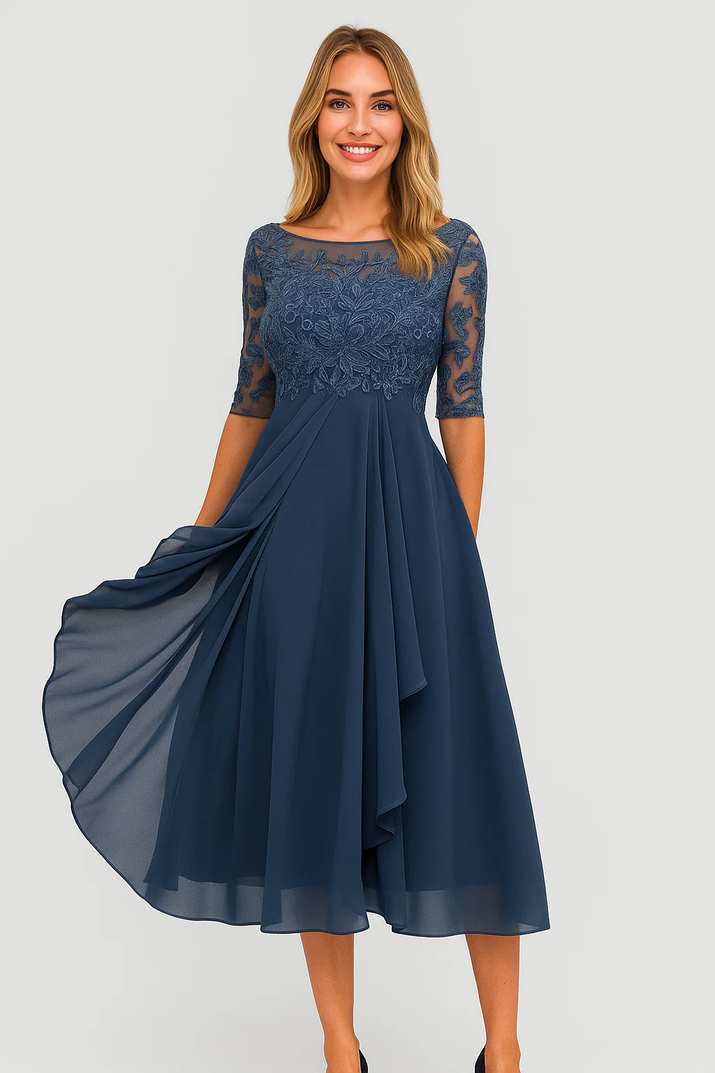 Elara – Zarte blonde Kleid für elegante Anlässe - Image 4
