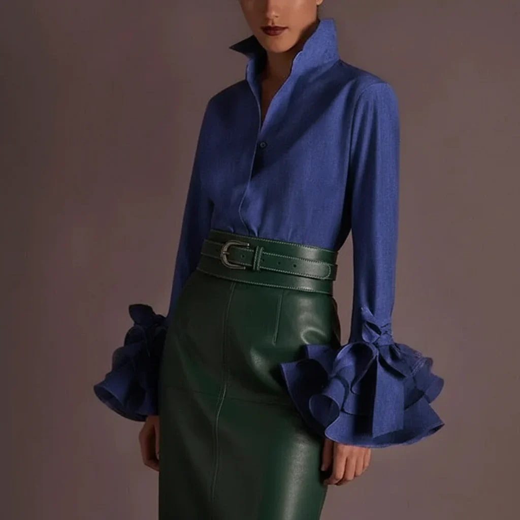 Ursula | Damen Elegante Bluse Volantärmel – Volantärmel Bluse Modern Sommer 2026 - Image 11