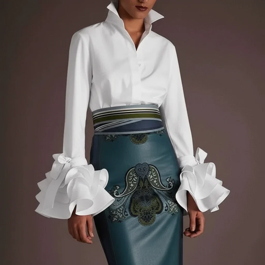 Ursula | Damen Elegante Bluse Volantärmel – Volantärmel Bluse Modern Sommer 2026 - Image 12