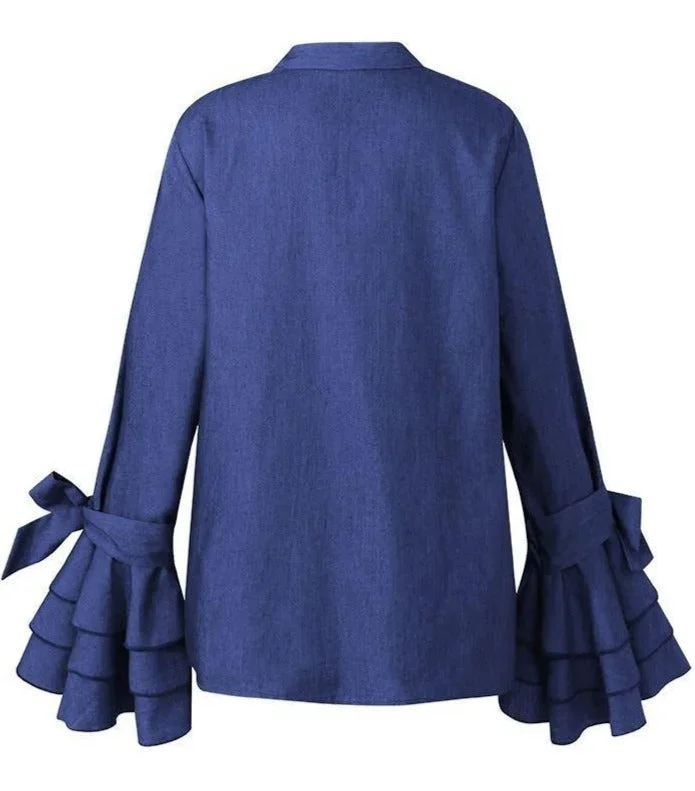 Ursula | Damen Elegante Bluse Volantärmel – Volantärmel Bluse Modern Sommer 2026 - Image 5