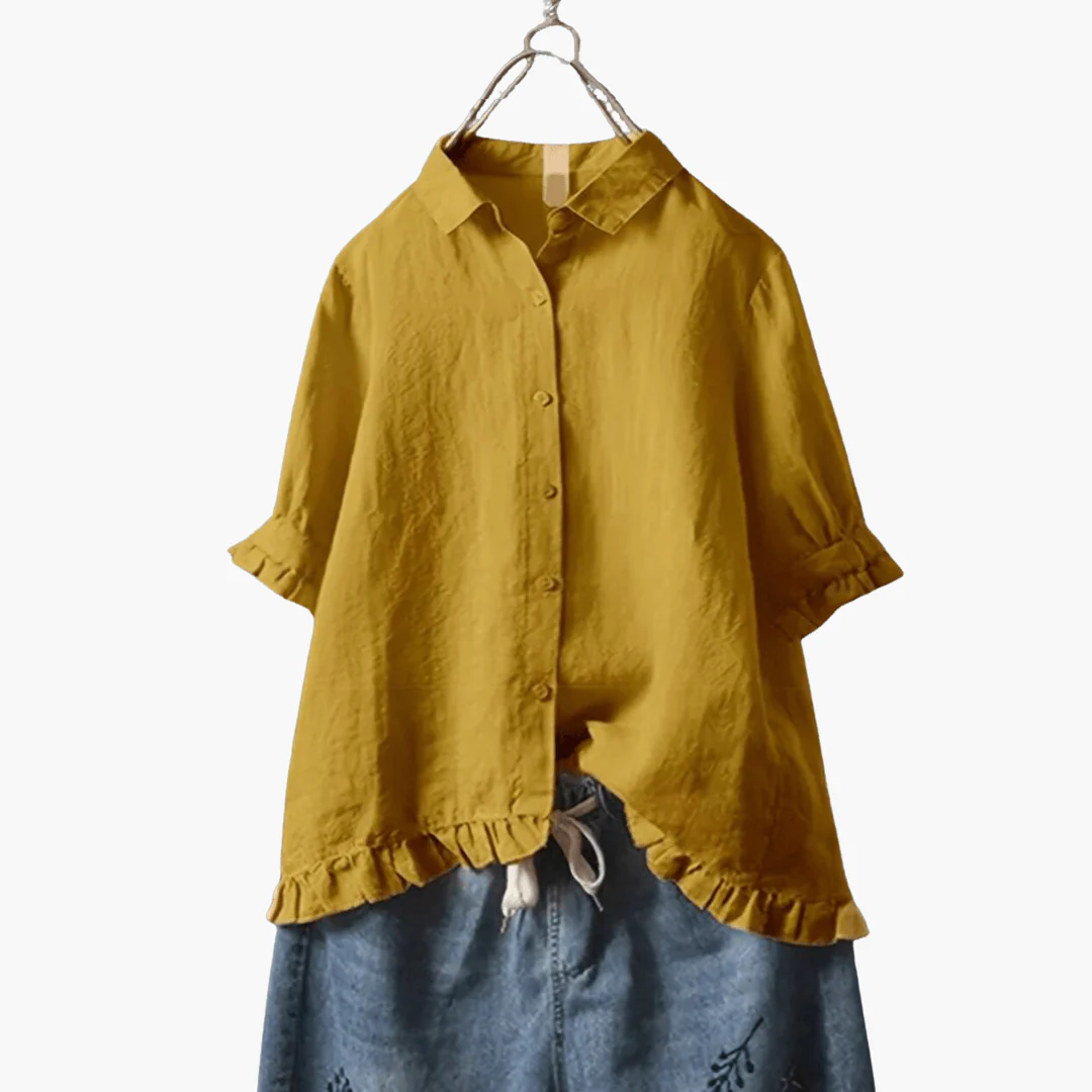 Elegante Bluse Damen - V-Ausschnitt & Langarm-Design - Image 3