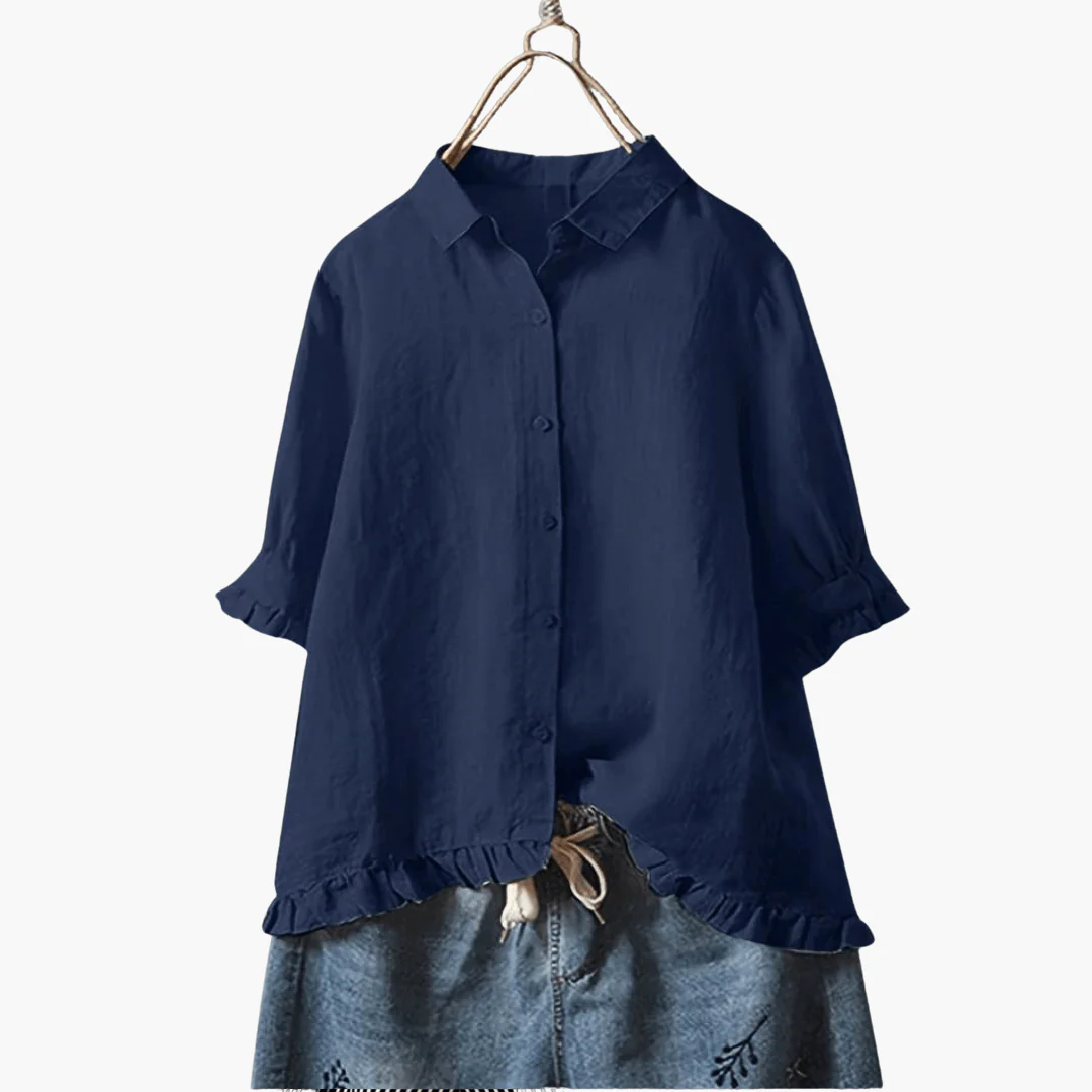 Elegante Bluse Damen - V-Ausschnitt & Langarm-Design - Image 4