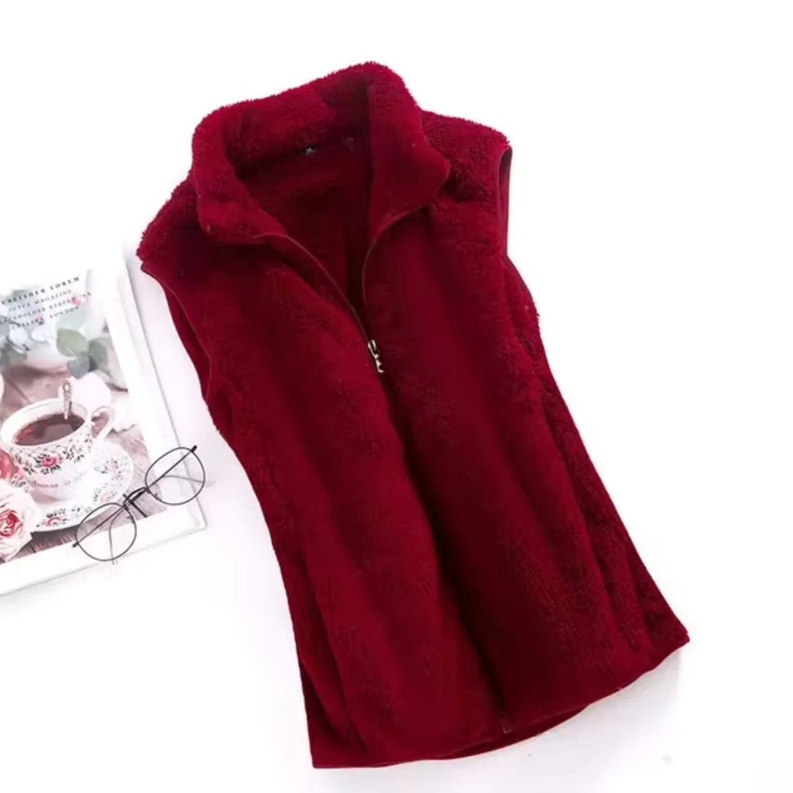 Elegante Damen Fleece-Weste aus Samt - Solveig - Image 5